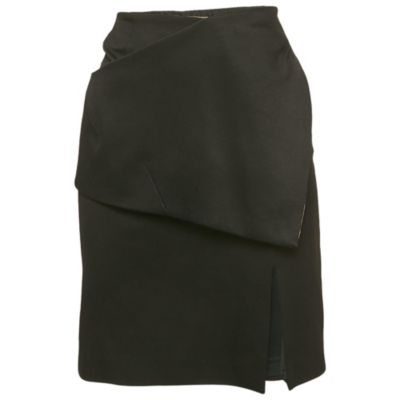 Женская юбка-карандаш Balenciaga Asymmetrical Overlap из габардина, черная и розовая