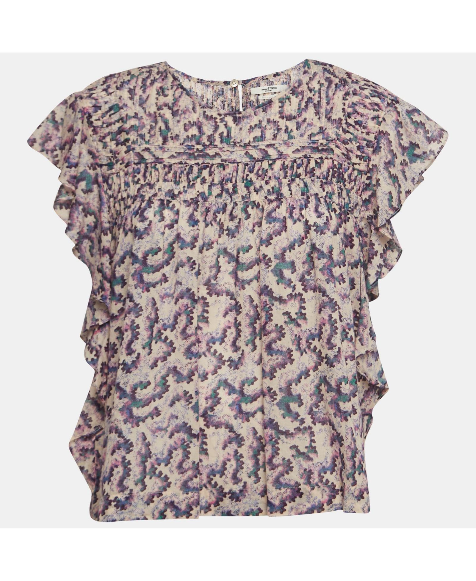 Женский топ Pre-Owned Isabel Marant Etoile Multicolor Printed Cotton Ruffled Ilayona