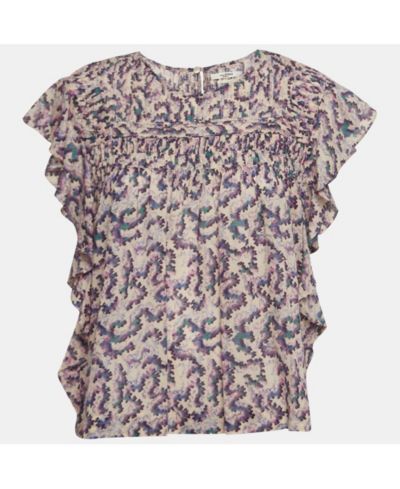 Женский топ Pre-Owned Isabel Marant Etoile Multicolor Printed Cotton Ruffled Ilayona