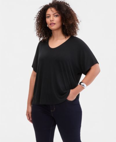 Женская футболка I.N.C. International Concepts Plus Size Embellished Scoop-Neck