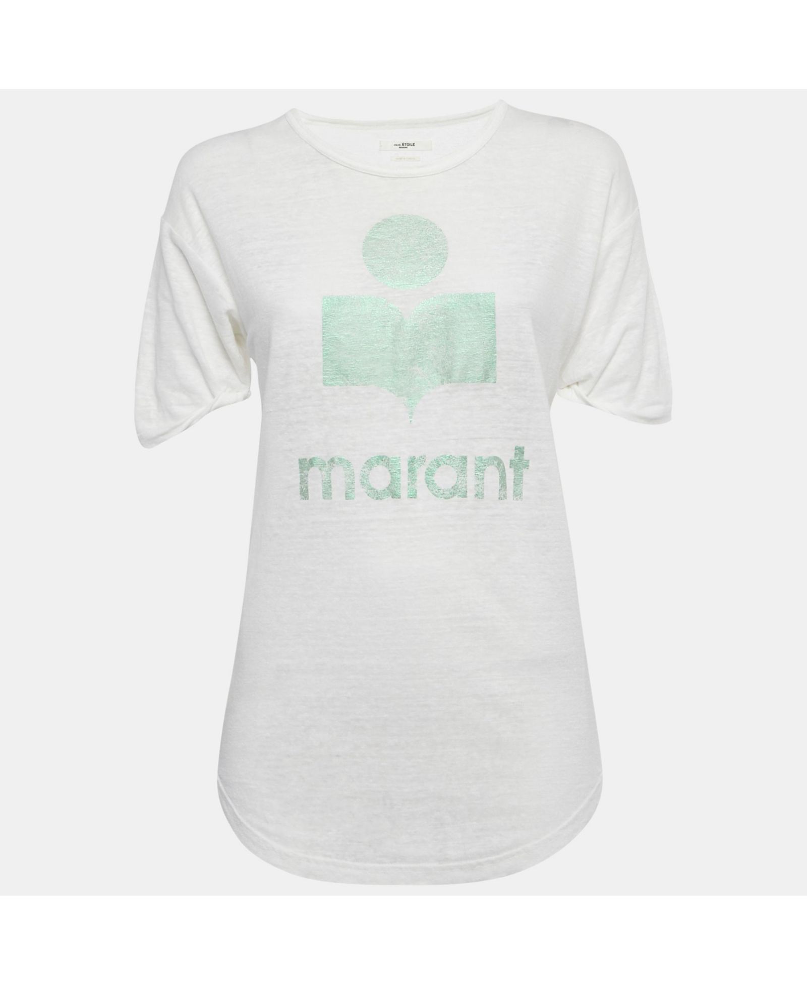 Pre-Owned Isabel Marant Women's Etoile Foil Logo Print Linen Jersey Top
