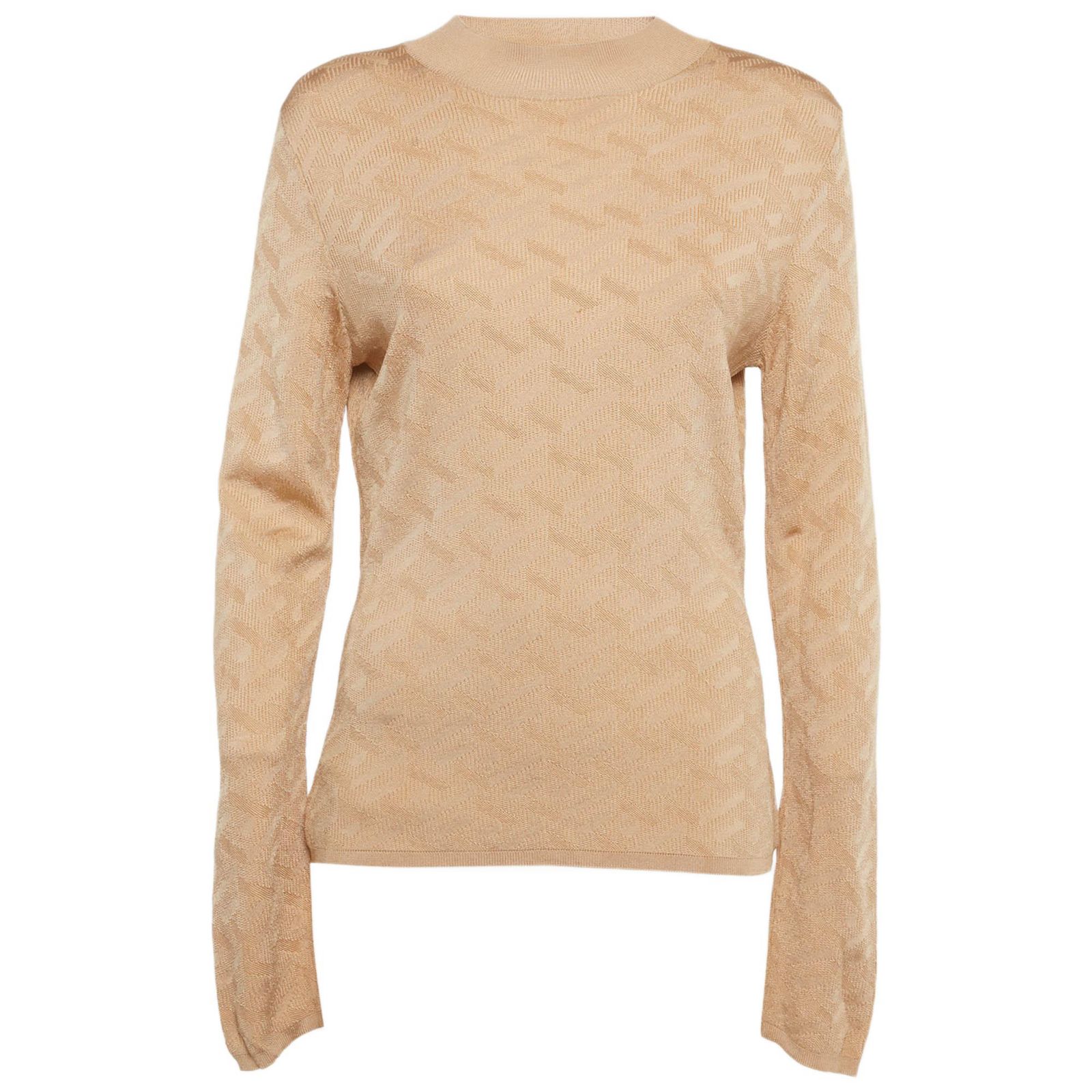 Pre-Owned Versace Women's Dark Beige Rib Knit Sweater
