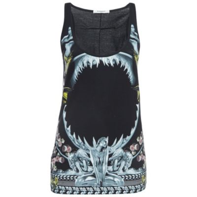 Pre-Owned Givenchy Women's Black Print Cotton Knit Tank Top