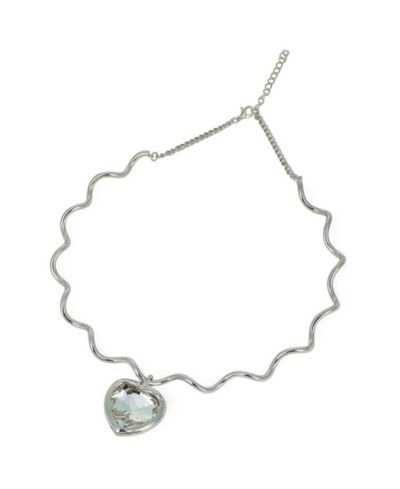 SOHI Women's The Coil-Coeur Collar Necklace - Chrome