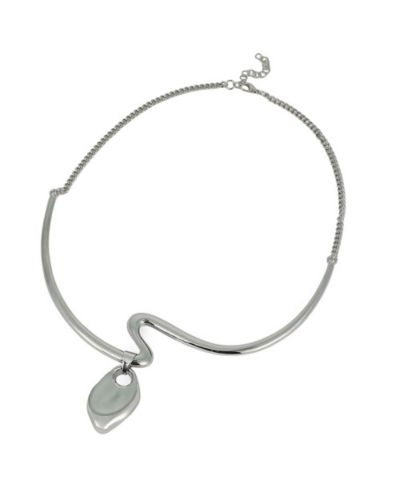SOHI Women's The Ripple-Shell Collar Necklace - Chrome
