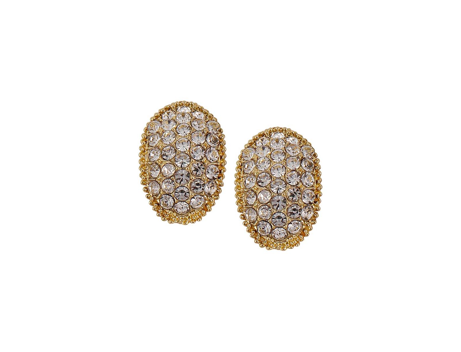 Серьги-гвоздики SOHI Bijou Oval с кристаллами, серебристые