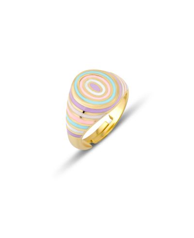 Печатка Spero London Multi Pastel Color Enamel Sterling Silver