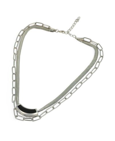 SOHI Women's The Sylvan-Snakechain Multi-Layer Necklace - Chrome