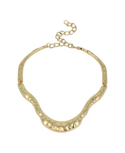 SOHI Gold Hammered-Horn Collar Necklace