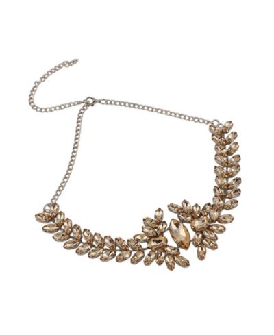 SOHI Citrine Brown Marquise-Bloom Collar Necklace