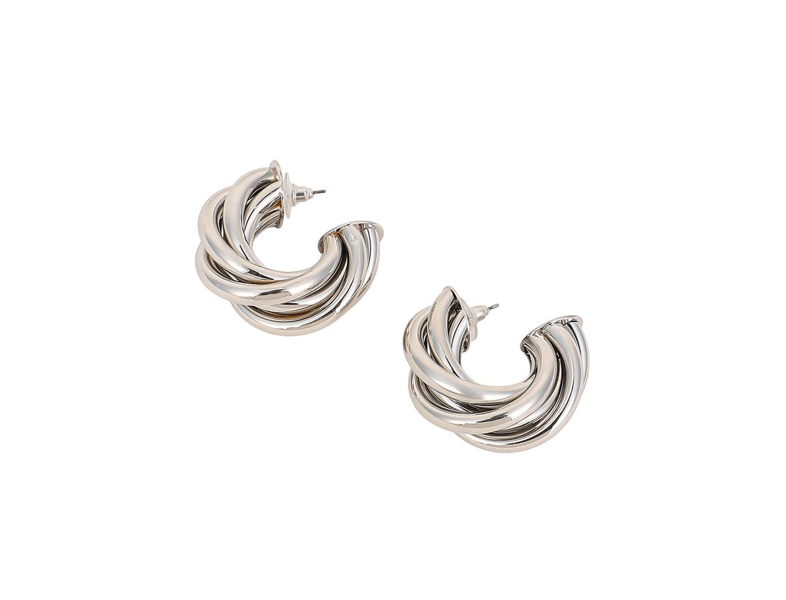 Серьги-полухомуты SOHI Silver Chunky Twist