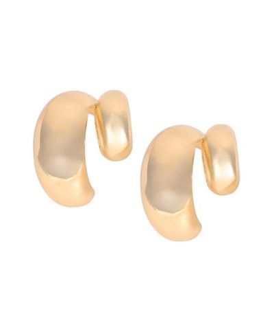 SOHI Gold Chunky-Unbalanced Half-Hoop Earrings