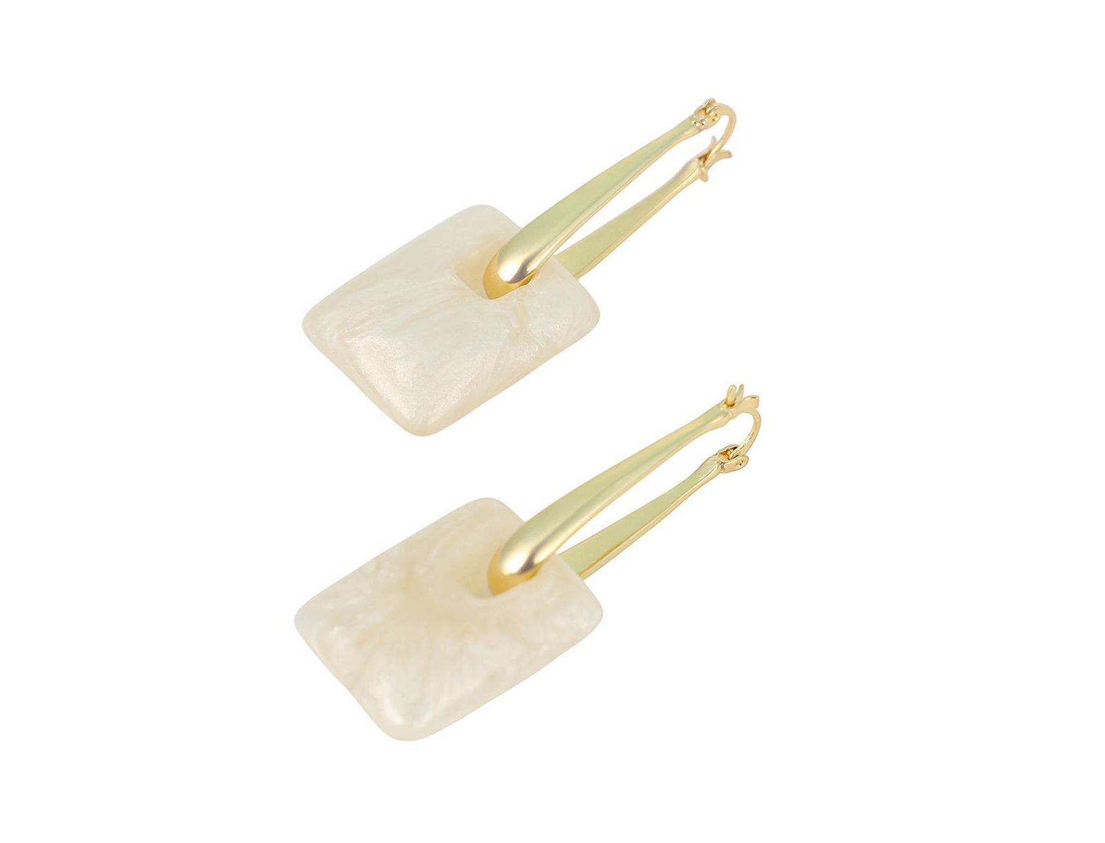 SOHI Gold Puffer Glaze Hoop Earrings