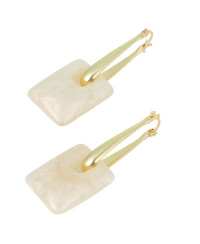 SOHI Gold Puffer Glaze Hoop Earrings