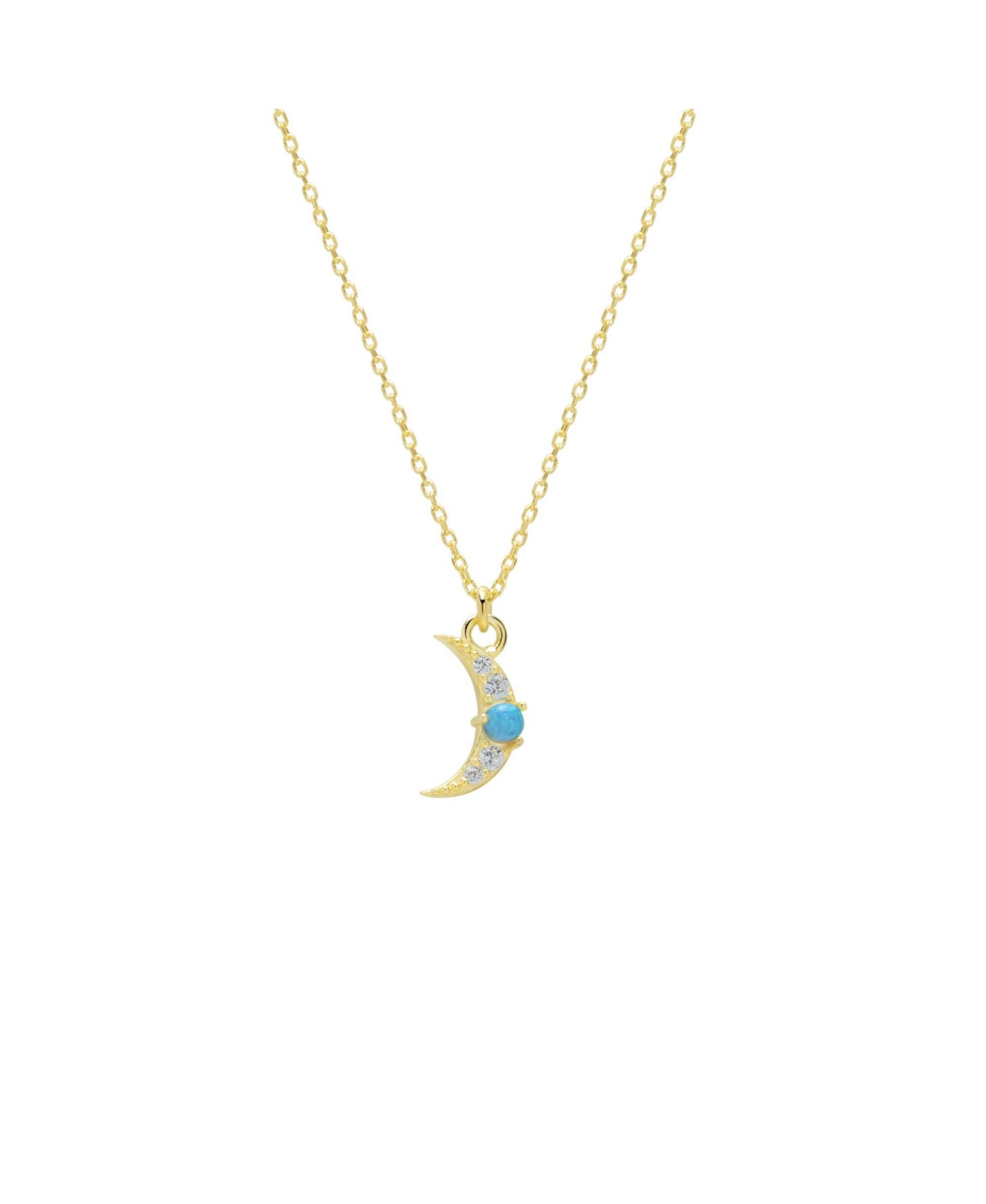 Spero London Ожерелье Crescent New Moon Opal из стерлингового серебра