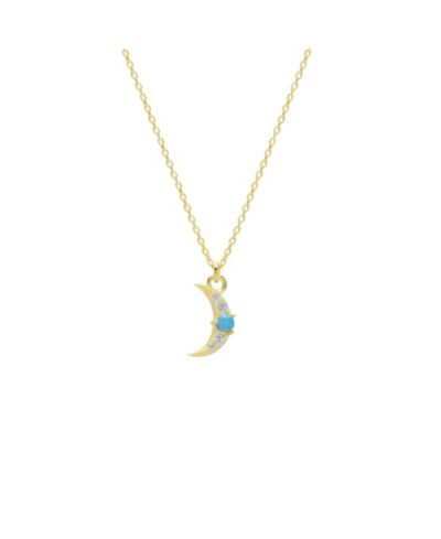 Spero London Crescent New Moon Opal Sterling Necklace
