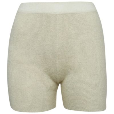 Pre-Owned Jacquemus Women's Cream Textured Rib Kit Shorts