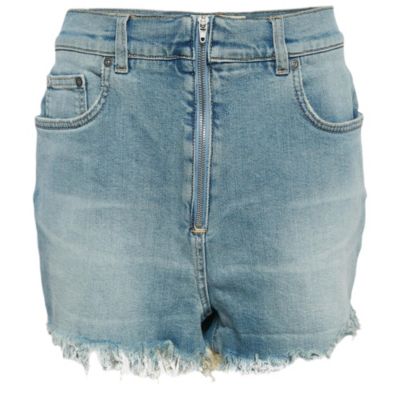 Винтажные шорты Givenchy Women's Blue Washed Denim Raw Edge Detail
