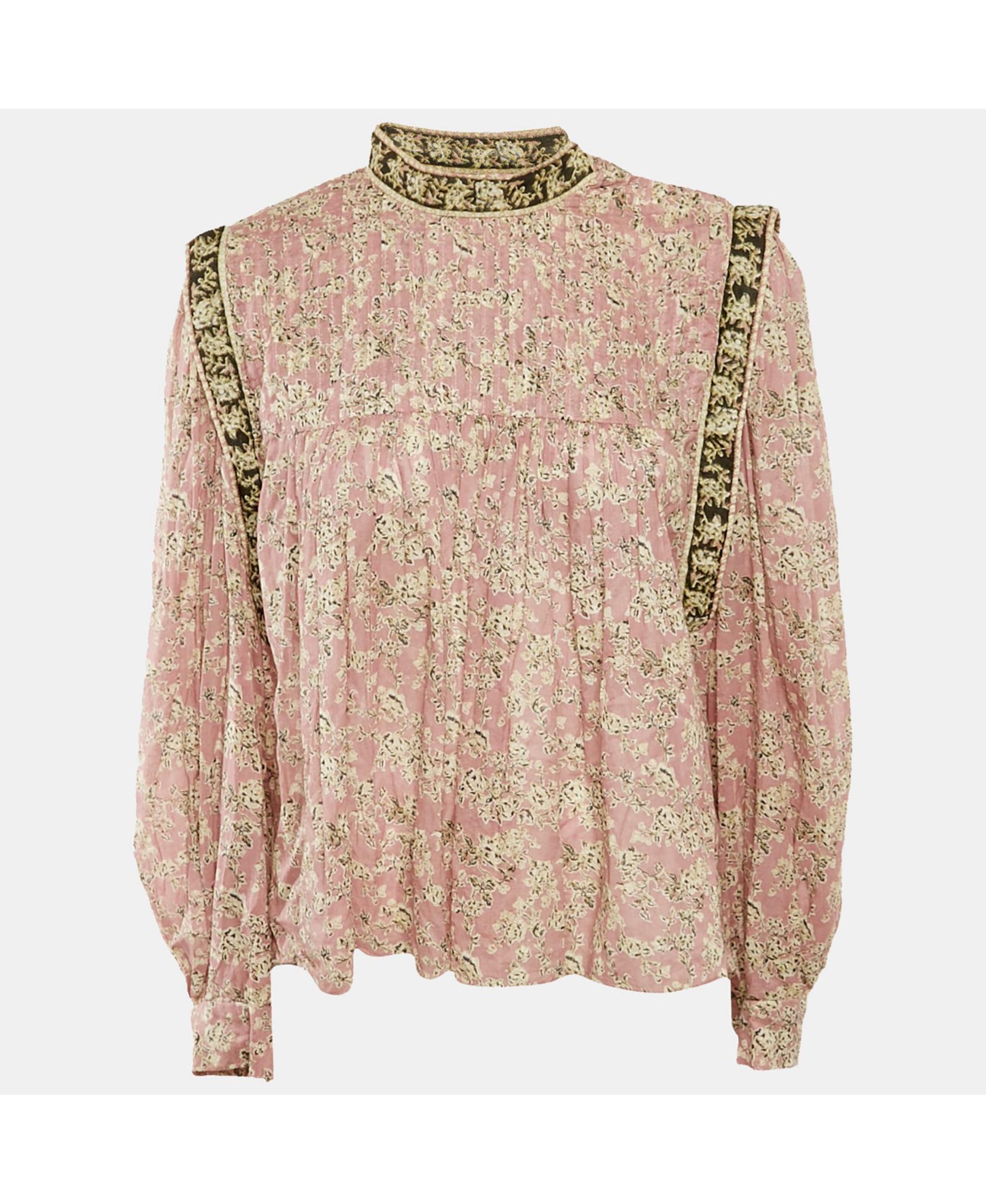 Pre-Owned Isabel Marant Women's Etoile Lilac Floral Print Cotton Voile Blouse