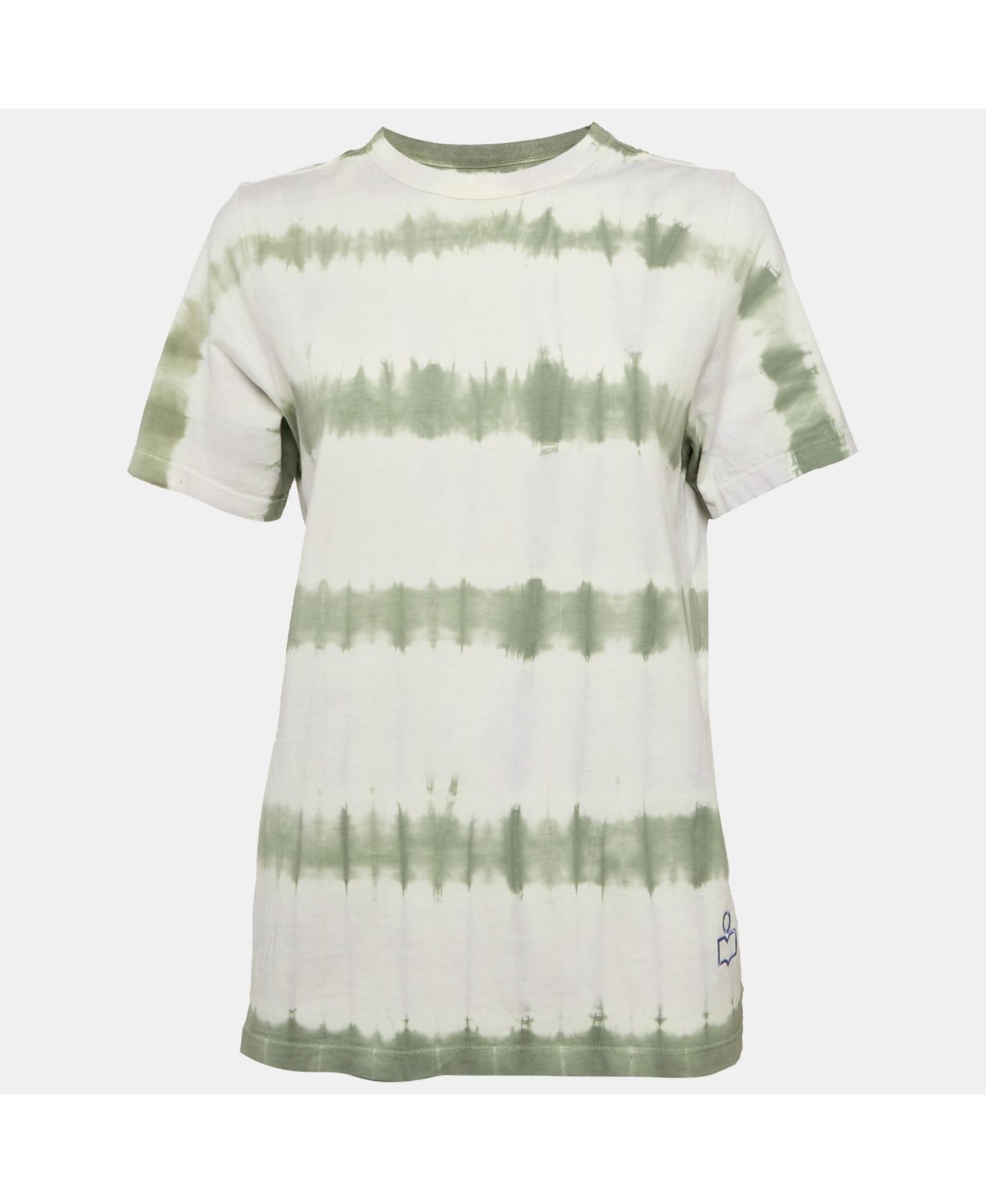 Pre-Owned Isabel Marant Women's Etoile White/green Tie-Dye Cotton Dena T-Shirt