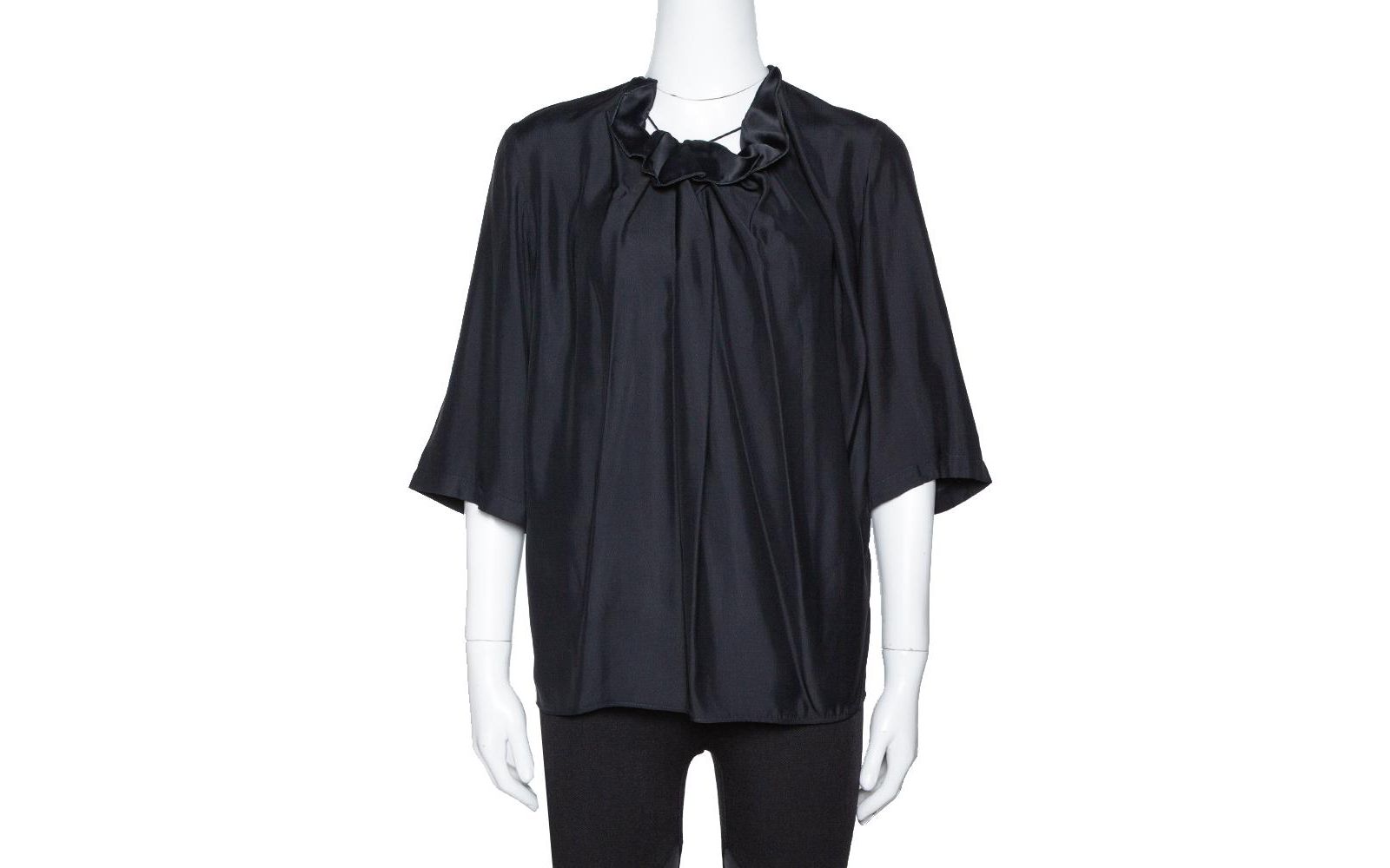 Pre-Owned Stella Mccartney Women's Sateen Gathered Neck Faye Top