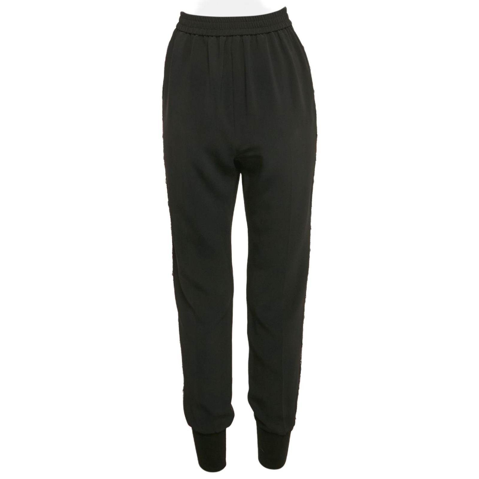 Stella McCartney Женские брюки из креповой ткани с отделкой кружевом, б/у