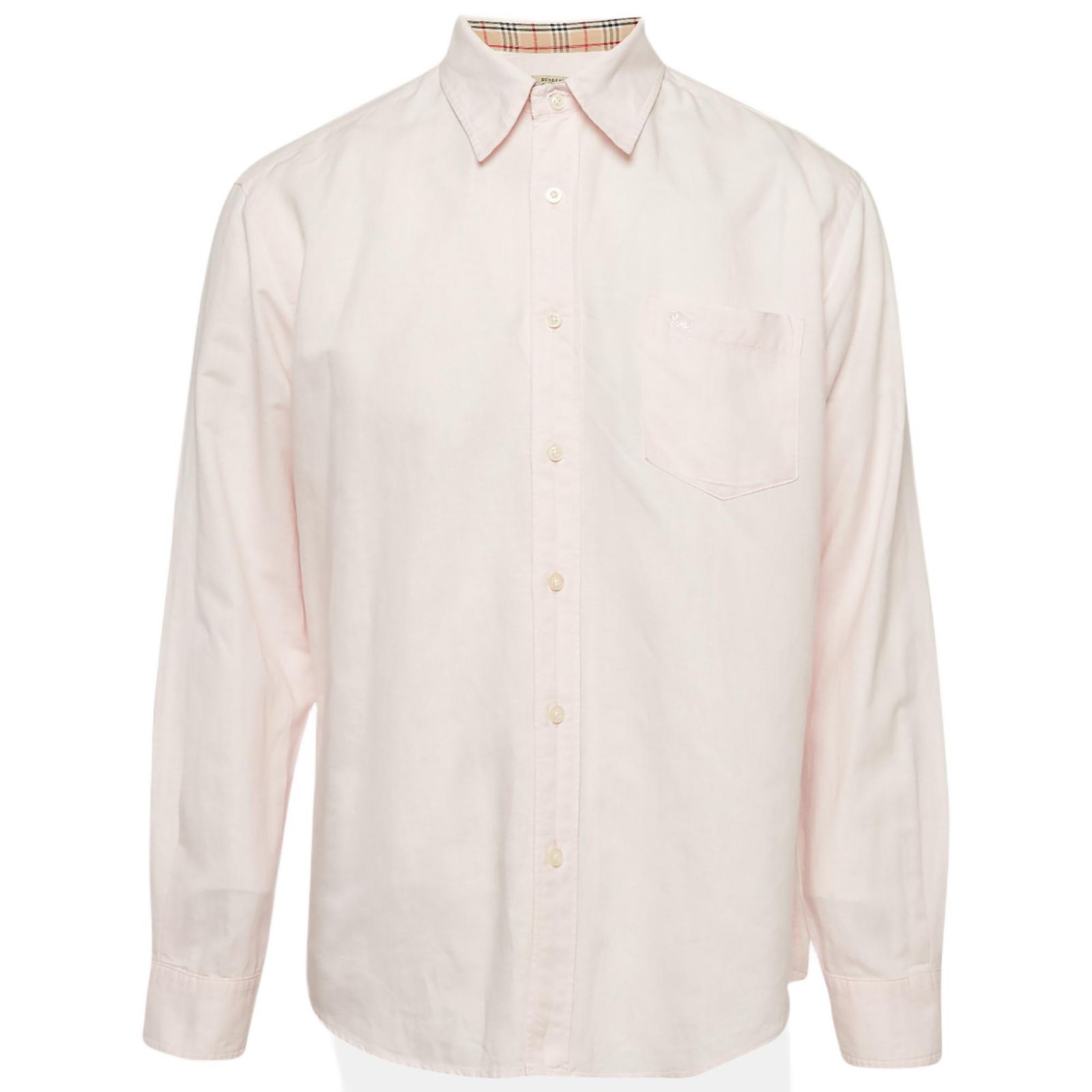 Pre-Owned Burberry Men's Pink Linen Long Sleeve Shirt