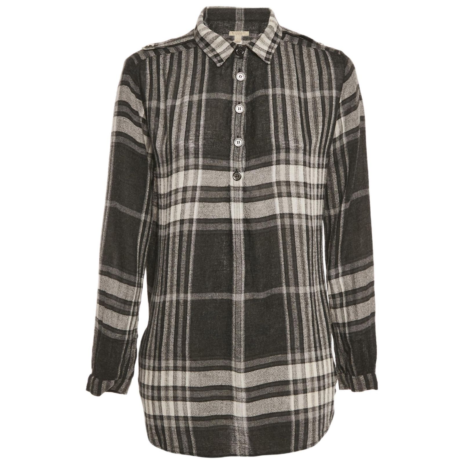 Pre-Owned Burberry Women's Brit Monochrome Checks Crepe Tunic