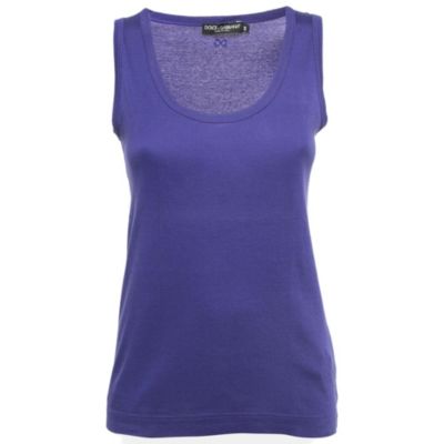 Pre-Owned Dolce & Gabbana Women's Pre-Owned Dolce and Gabbana Purple Cotton Tank Top