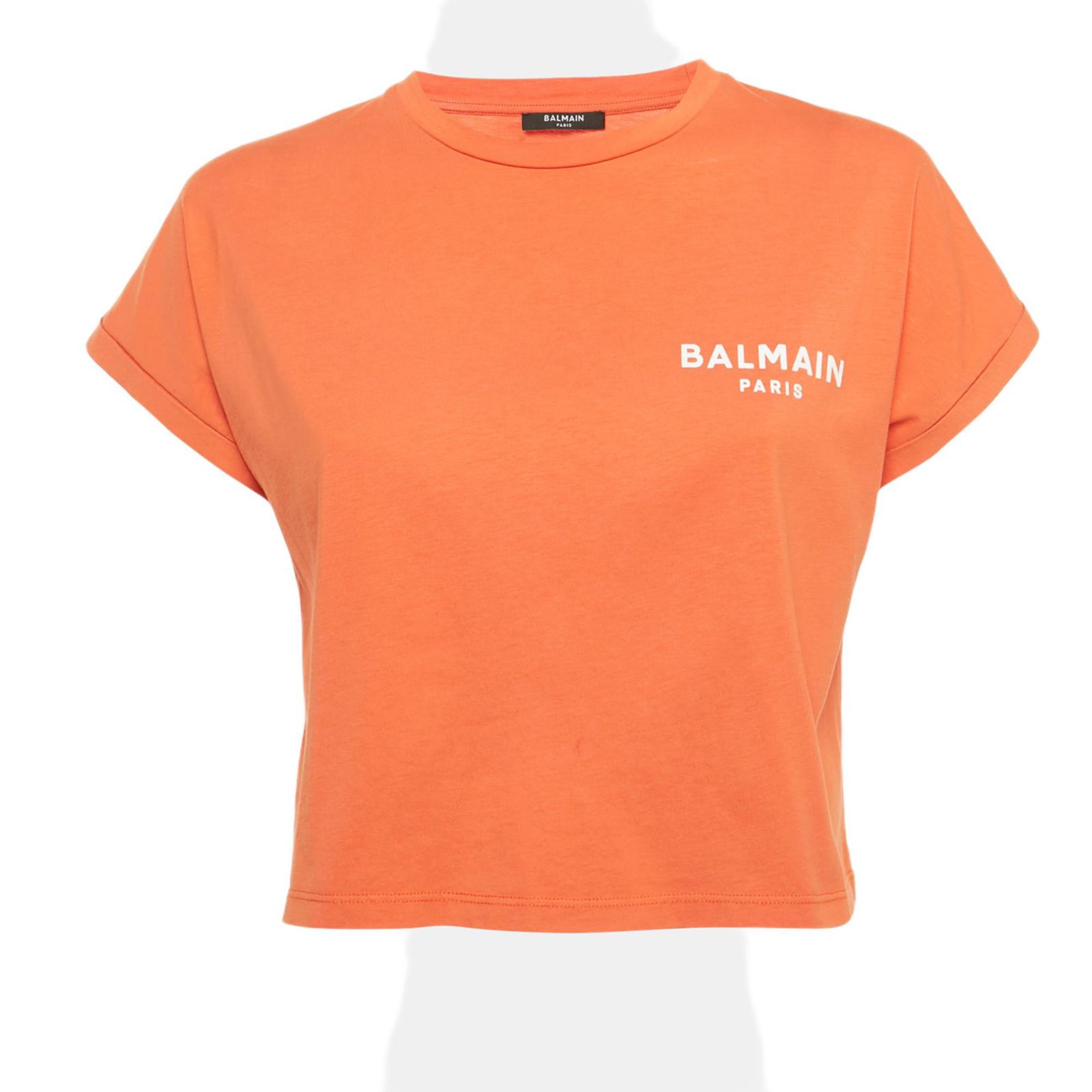 Женский кроп-топ Balmain с логотипом из хлопка
