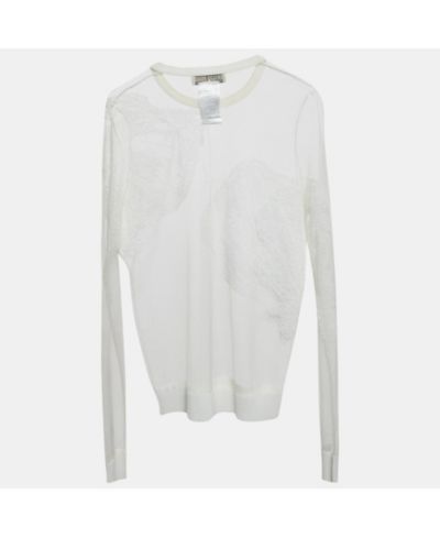 Женский полупрозрачный свитшот Emilio Pucci White Embroidered Tulle
