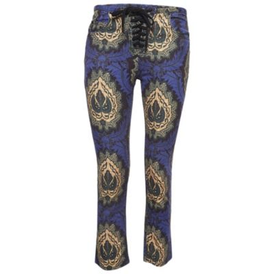 Pre-Owned Isabel Marant Women's Etoile Purple Floral Print Cotton Lace-Up Trousers