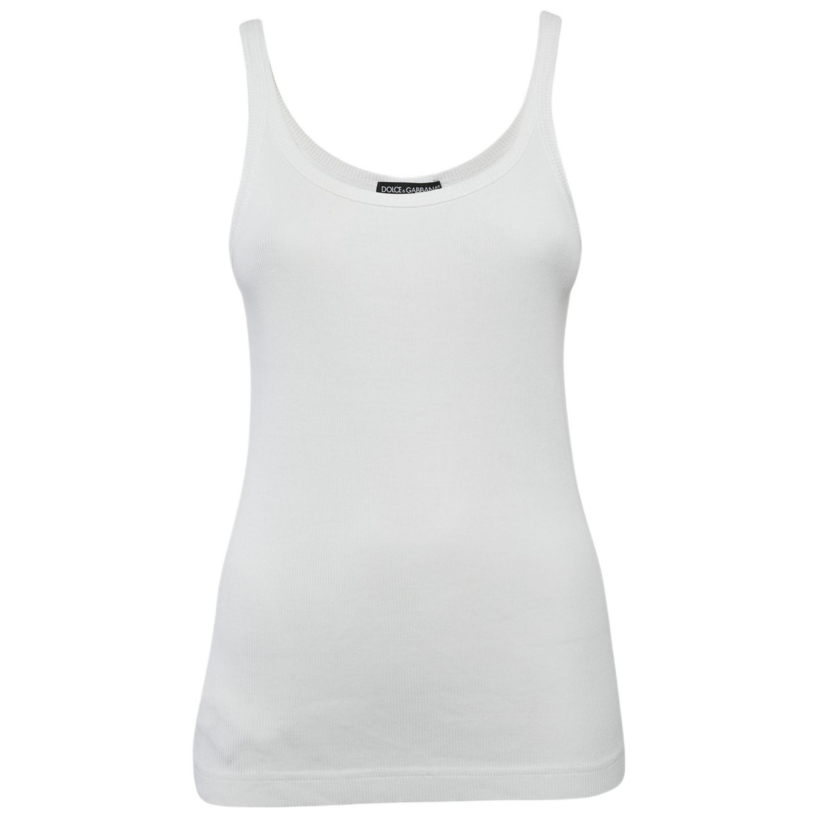 Pre-Owned Dolce & Gabbana Women's Pre-Owned Dolce and Gabbana White Rib Knit Tank Top