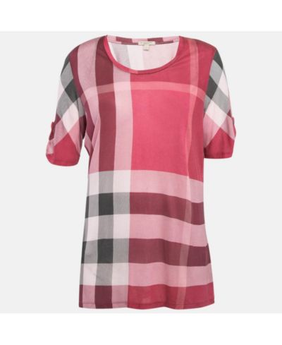 Burberry Женский топ из джерси Modal Brit Pink Plaid (Pre-Owned)
