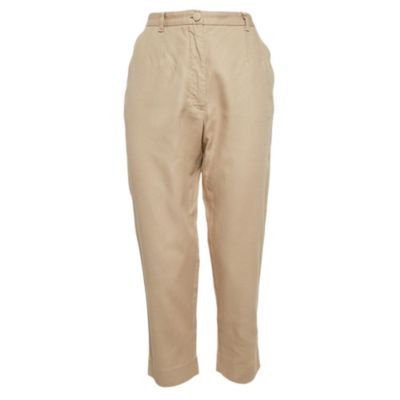 Pre-Owned Dolce & Gabbana Women's Pre-Owned Dolce and Gabbana Beige Cotton Blend Trousers