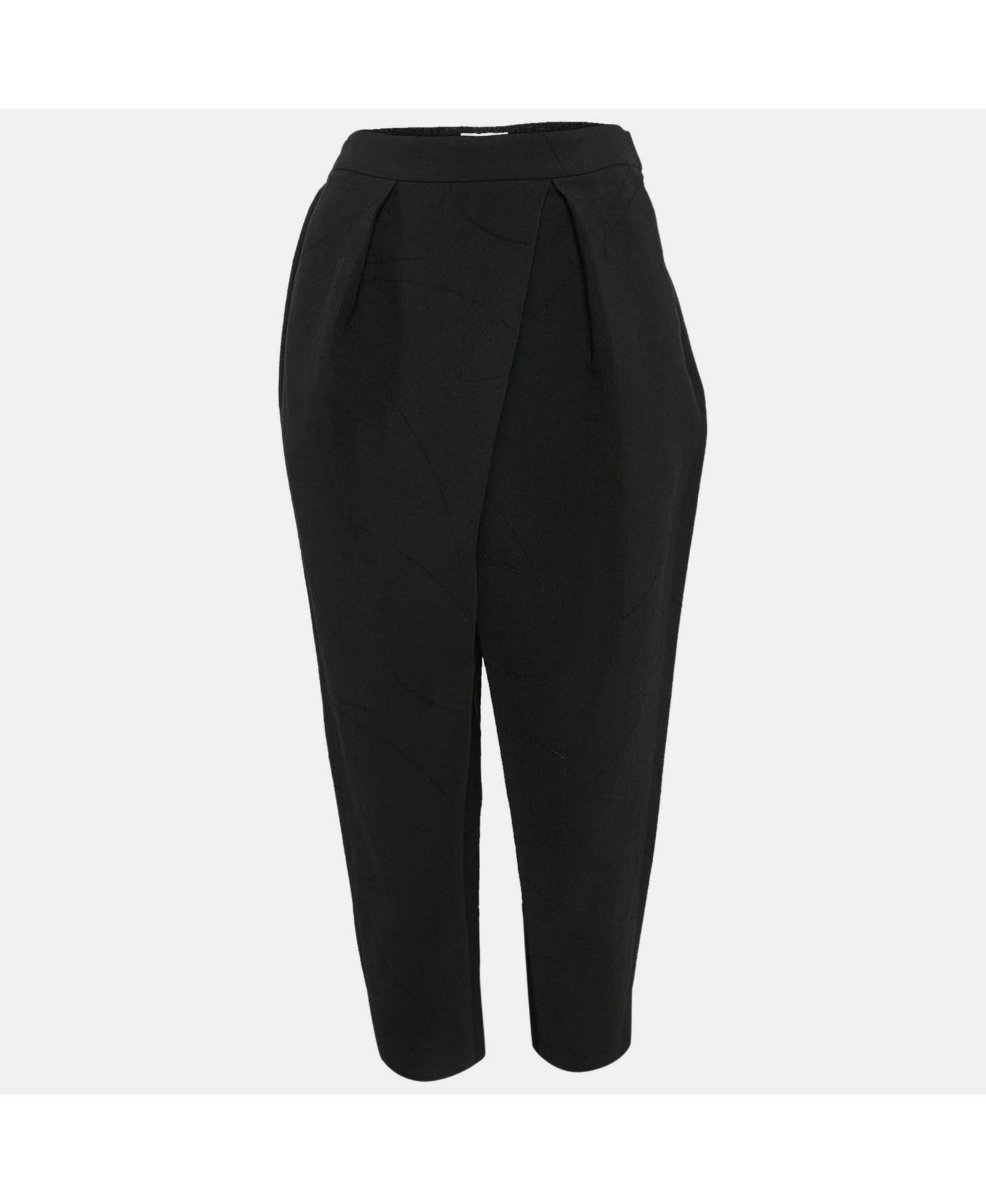 Брюки Chloe Women's Black Textured Crepe Pleats Detail