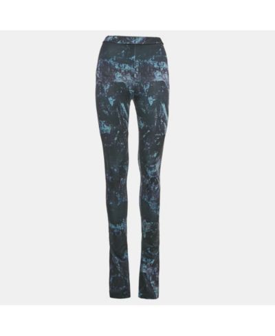 Pre-Owned Off-White Women's Black Abstract Print Jersey Flared Leggings