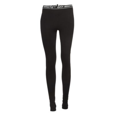 Pre-Owned Off-White Women's Black Logo Intarsia Knit Active Wear Leggings