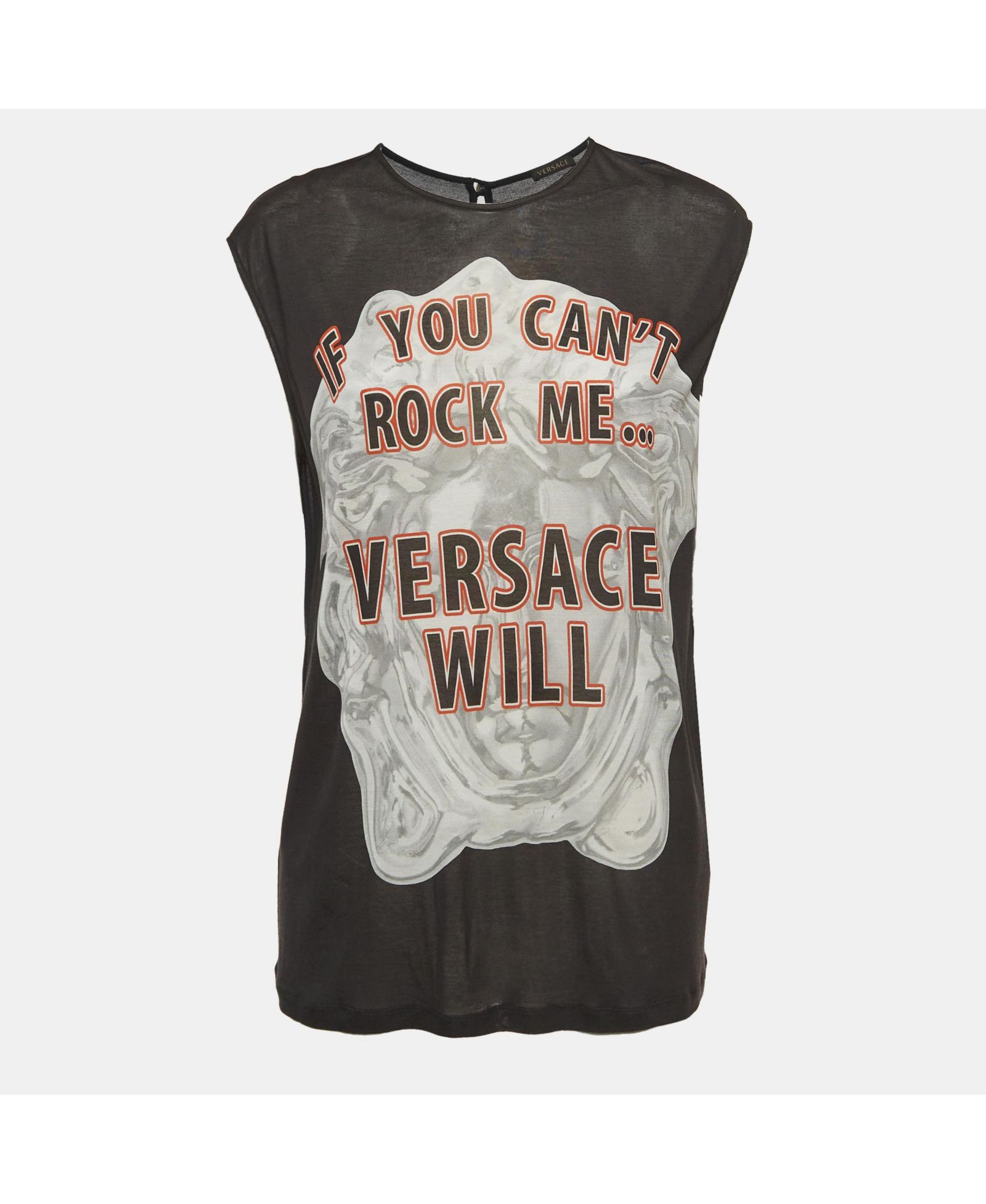Pre-Owned Versace Женский черный джерси топ