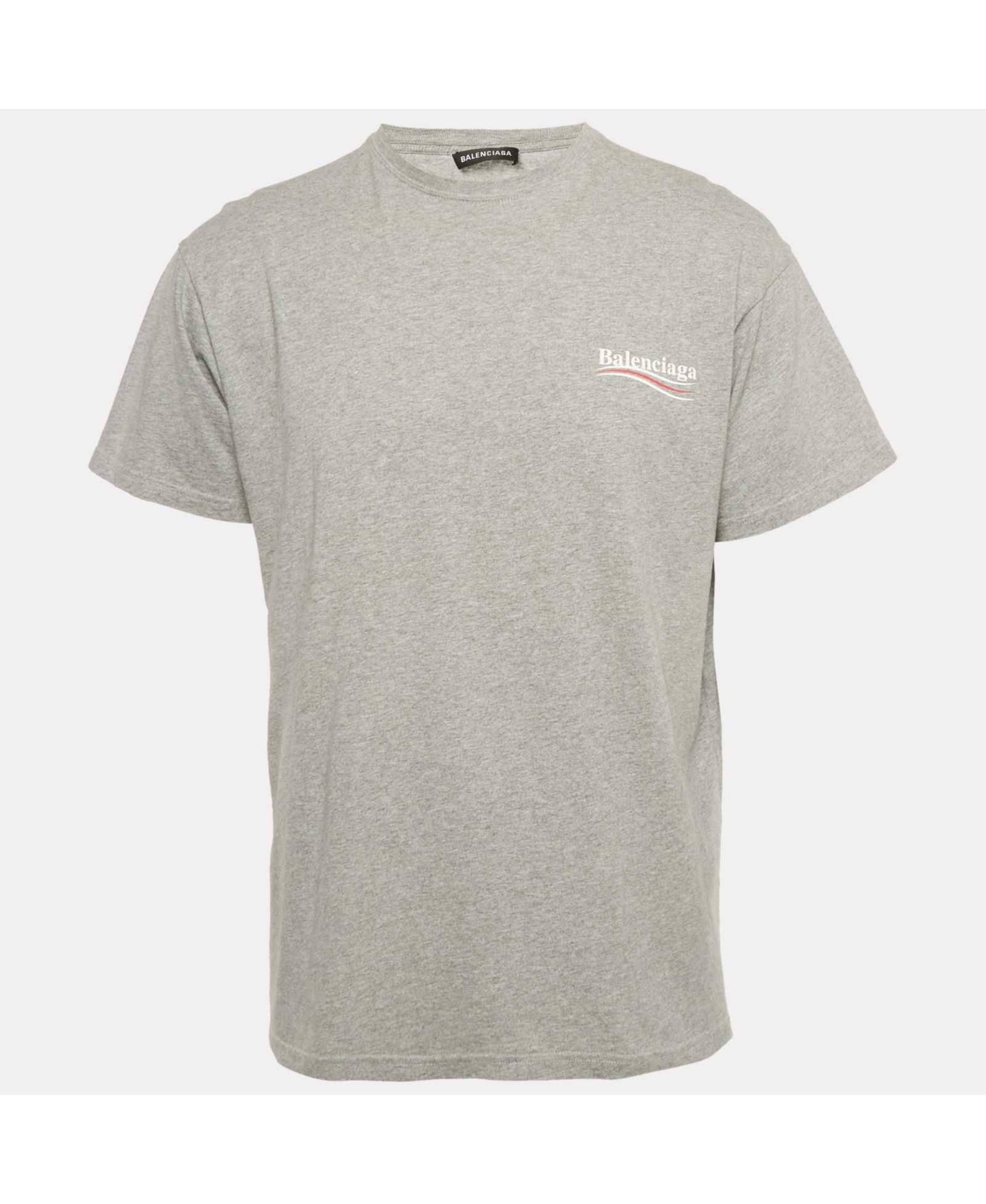 Pre-Owned Balenciaga Men's Grey Political Campaign Print Jersey T-Shirt