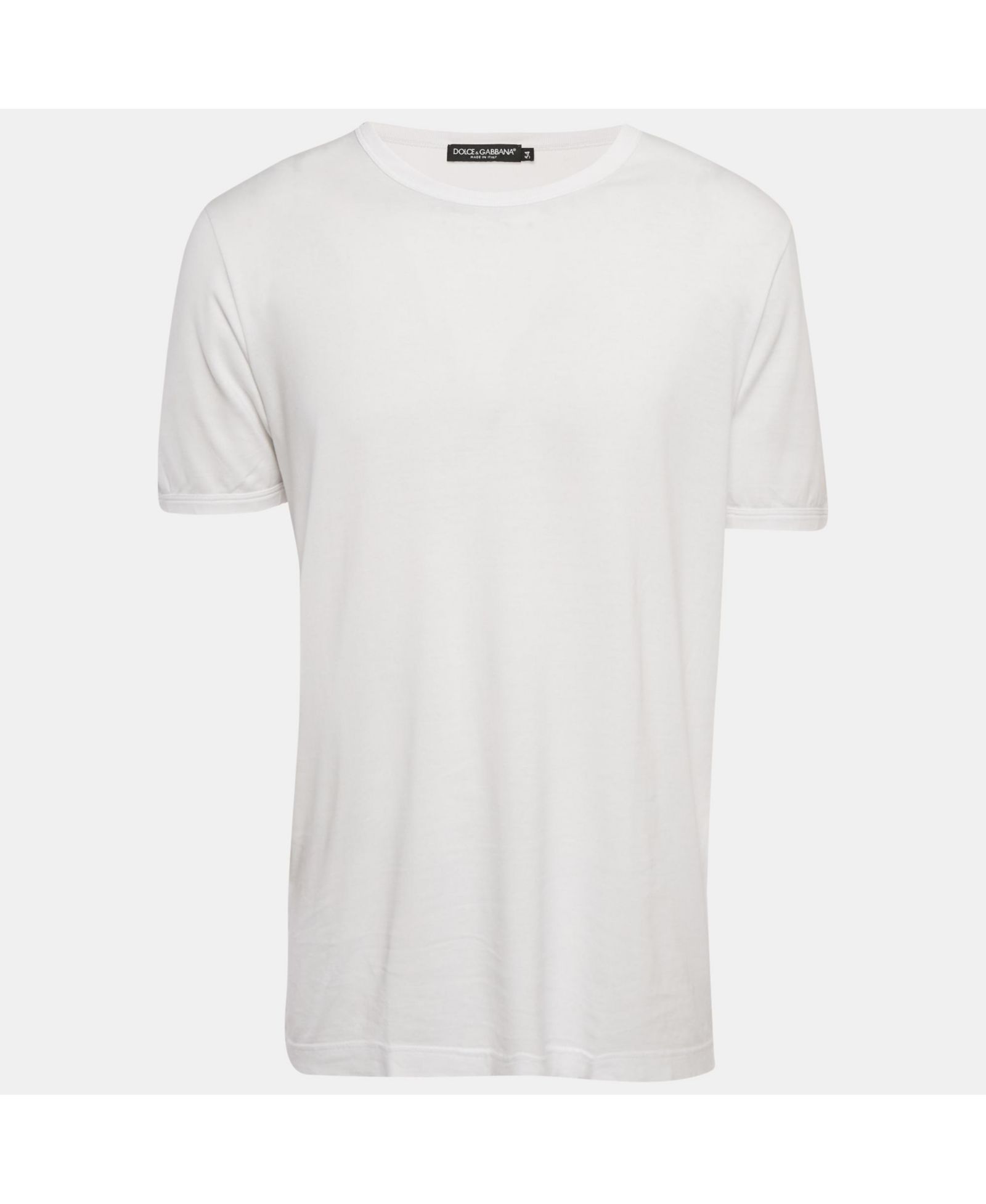 Pre-Owned Dolce & Gabbana Men's White Jersey Crewneck T-Shirt