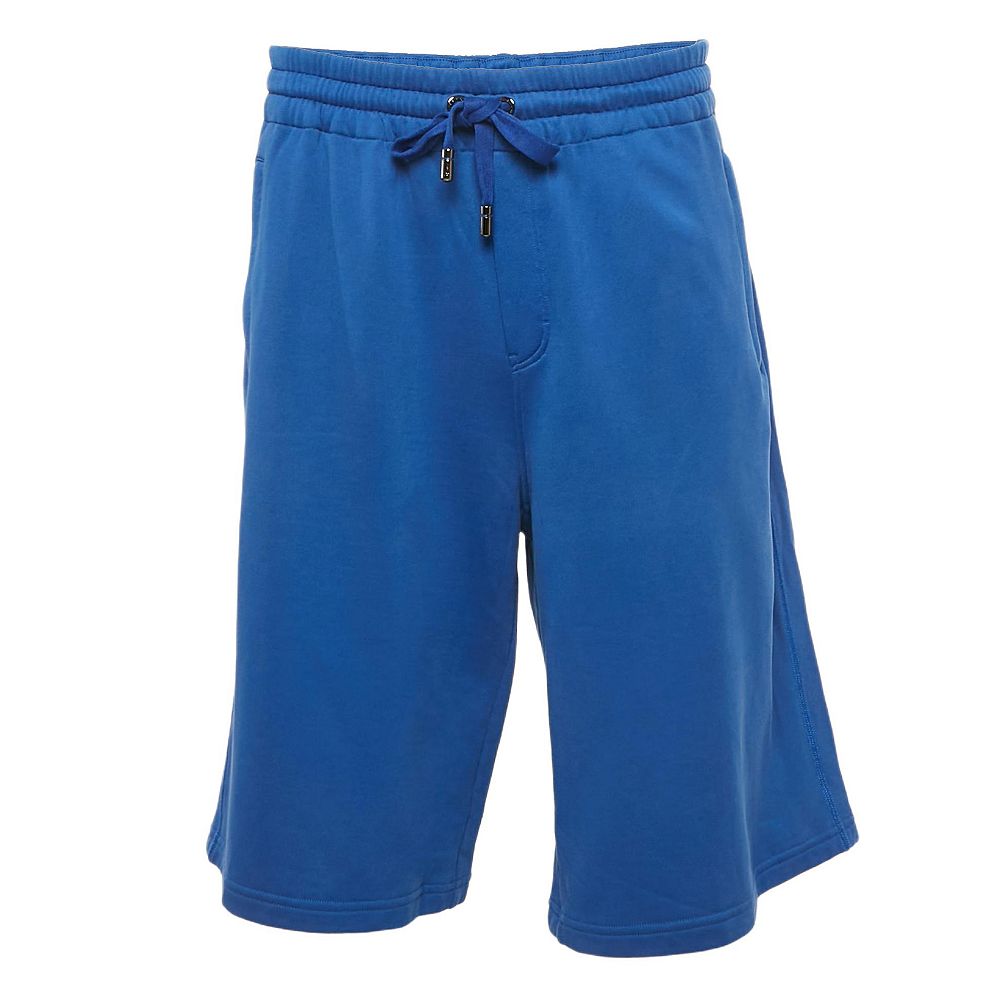 Pre-Owned Dolce & Gabbana Men's Blue Cotton Logo Embroidered Shorts