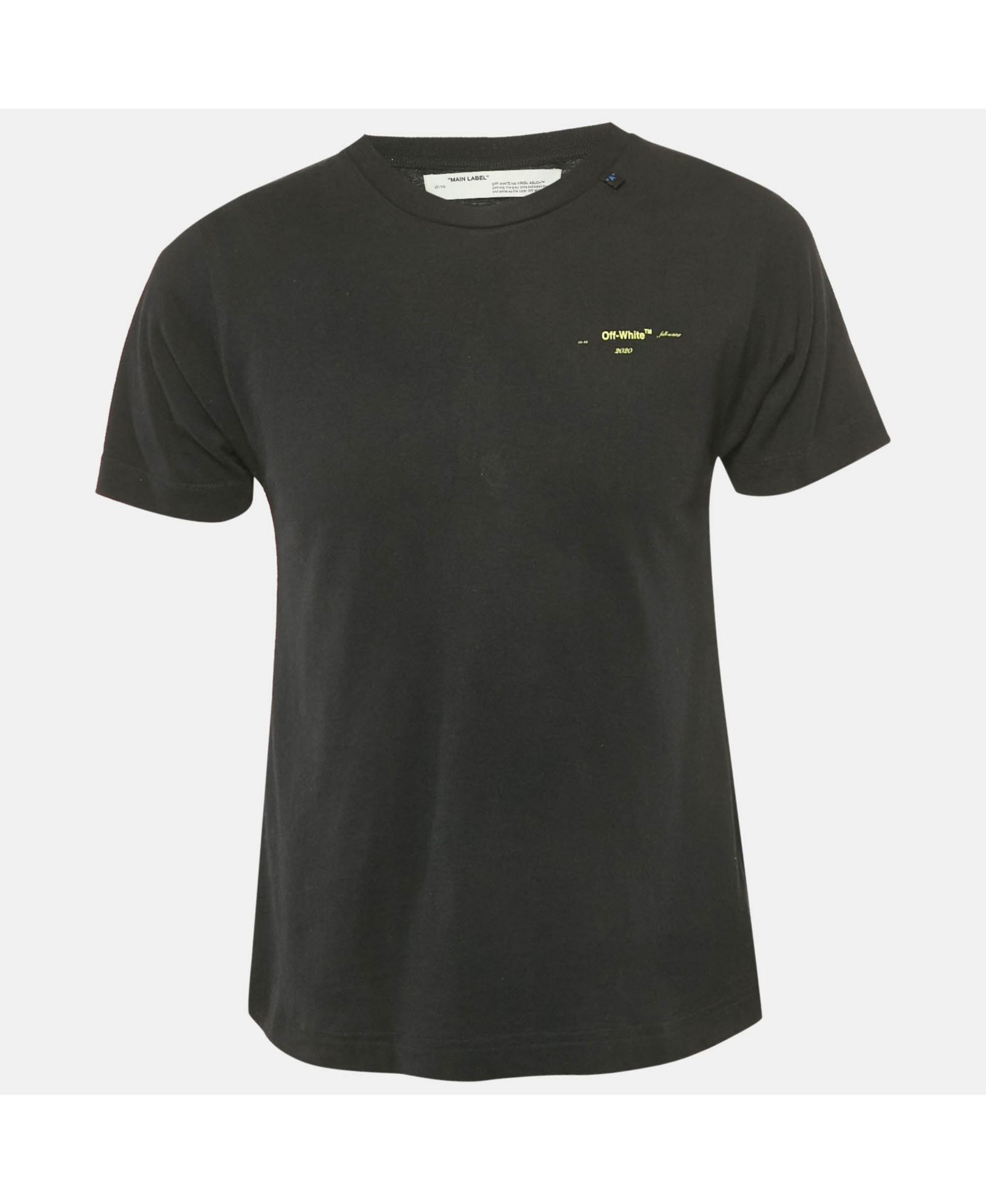 Pre-Owned Off-White Men's Black Logo Print Cotton Crew Neck T-Shirt