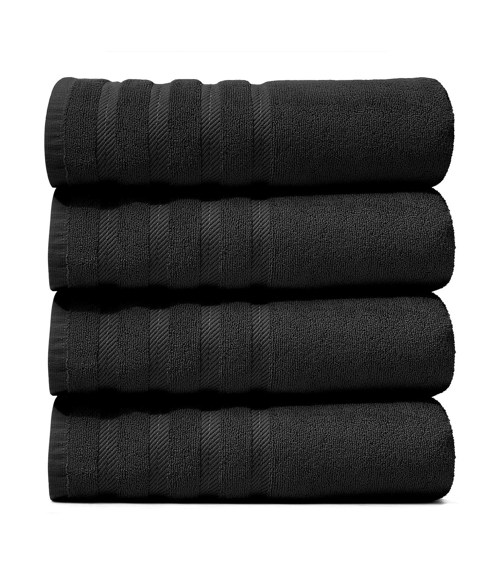 Hearth & Harbor Luxury Soft & Absorbent 100% Ring Spun Cotton Bath Towels for Bathroom, Shower, Spa - 4 Piece Bath Towel Set