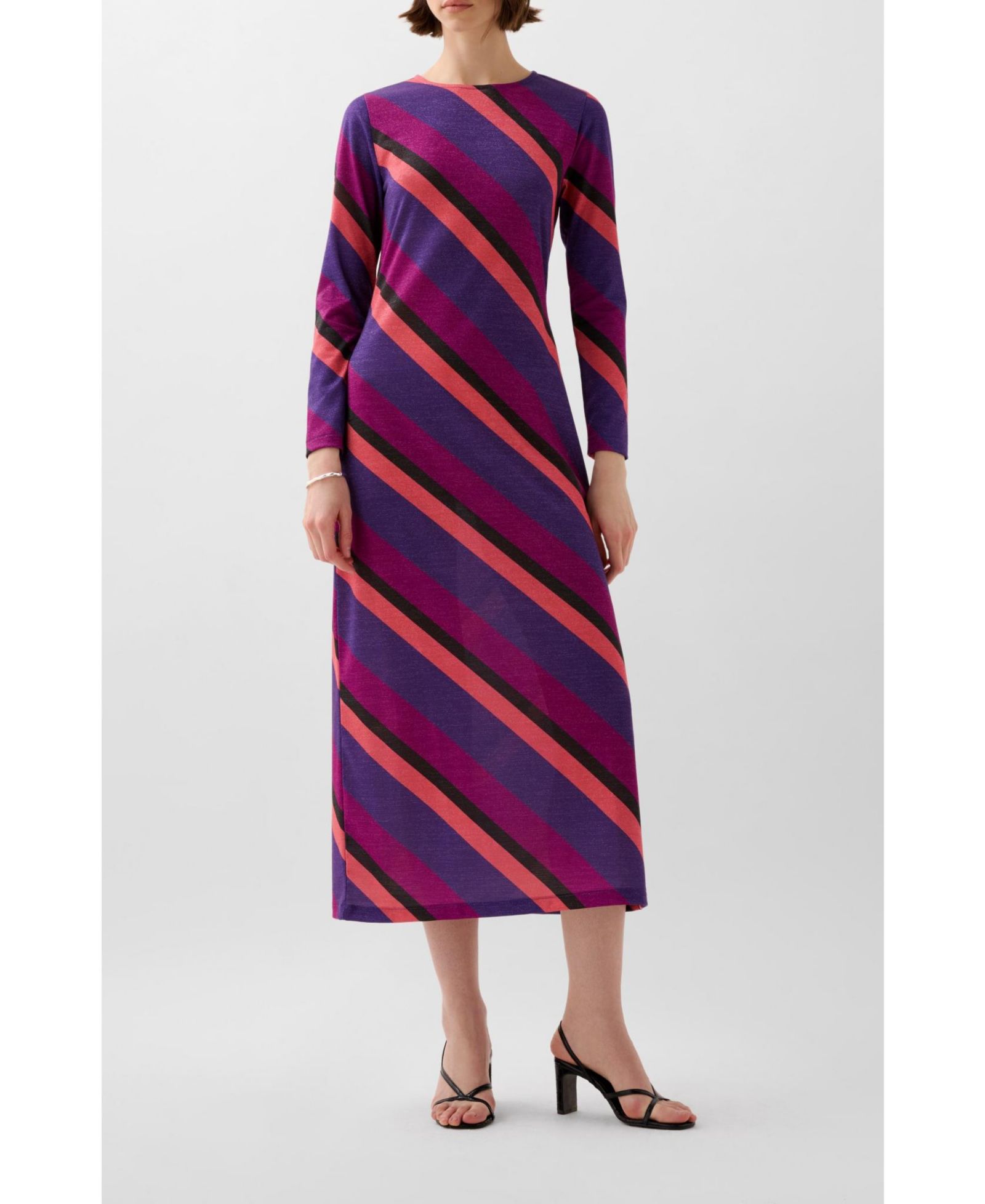 Scalpers Women's Stripes Lurex Jersey Dress