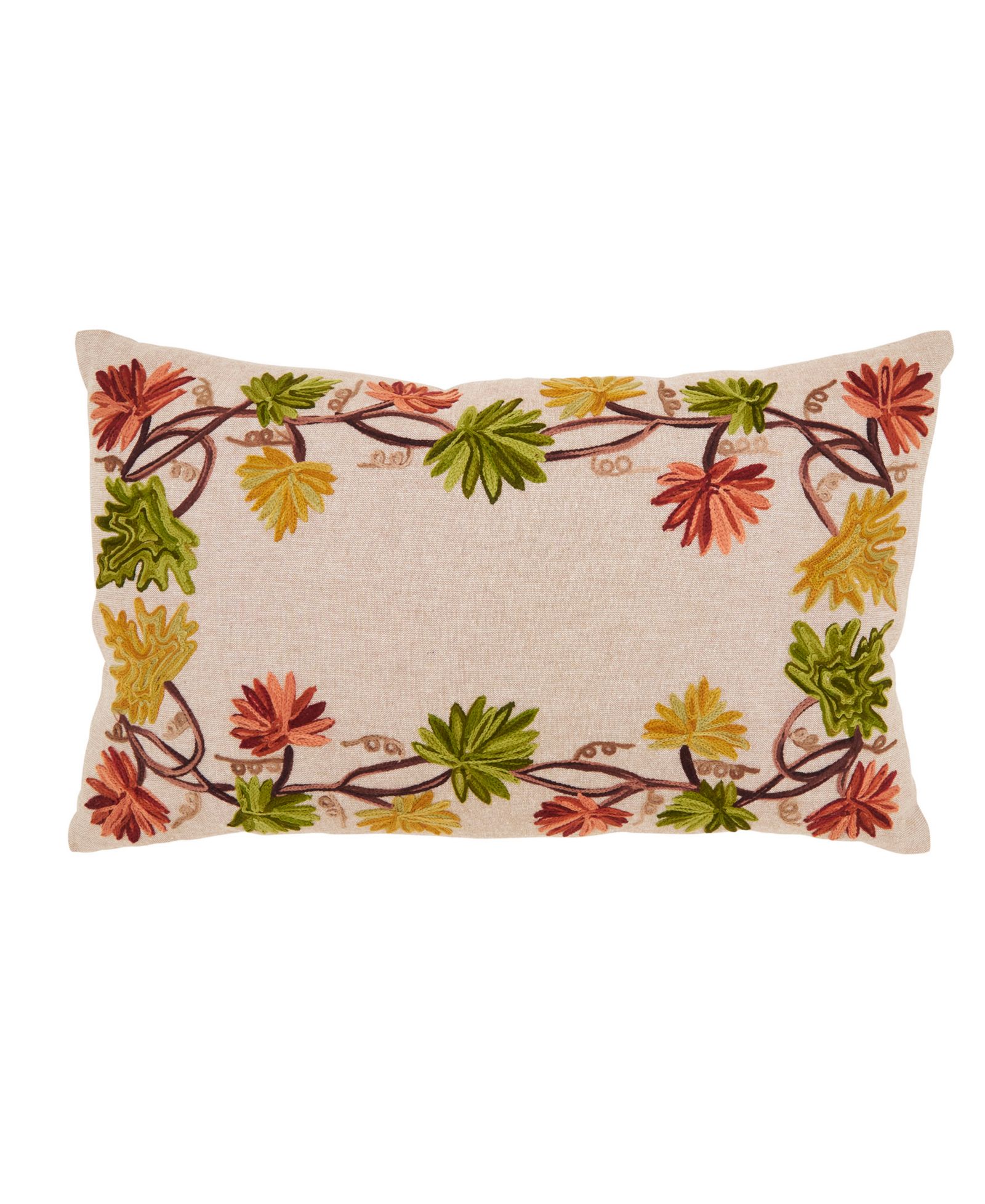 Saro Lifestyle Golden Grove Leaf Down Filled Decorative Pillow, 12" x 20"