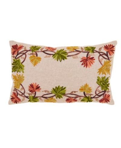 Saro Lifestyle Golden Grove Leaf Down Filled Decorative Pillow, 12" x 20"