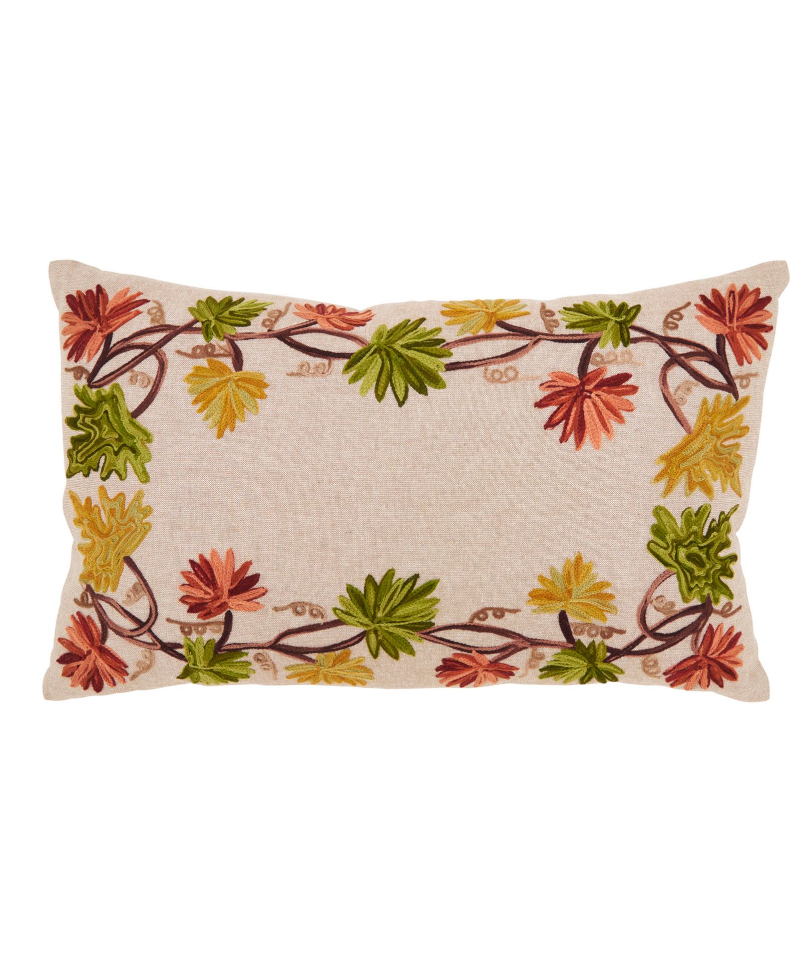 Saro Lifestyle Golden Grove Leaf Poly Filled Decorative Pillow, 12" x 20"