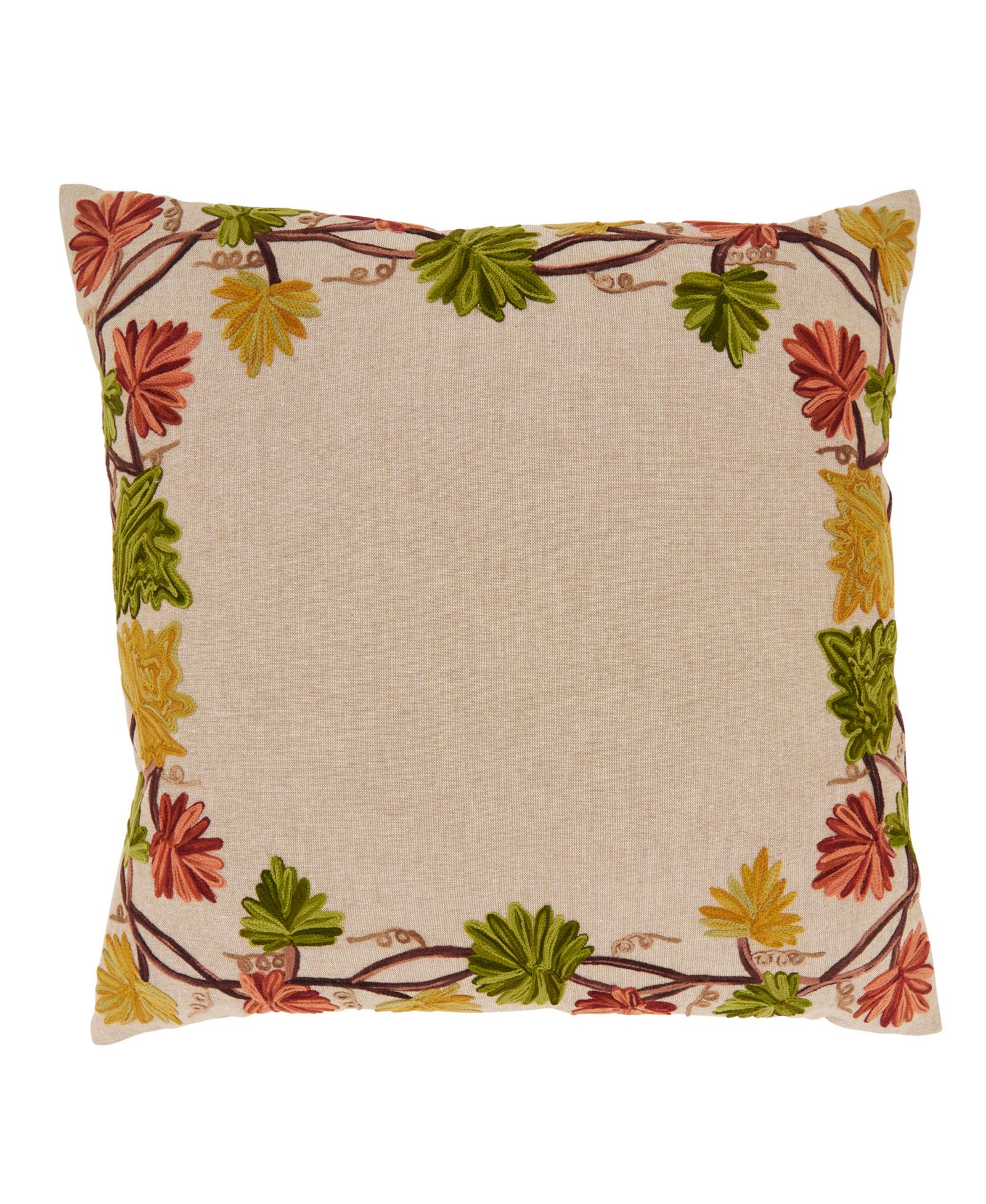 Saro Lifestyle Golden Grove Leaf Down Filled Decorative Pillow, 20" x 20"