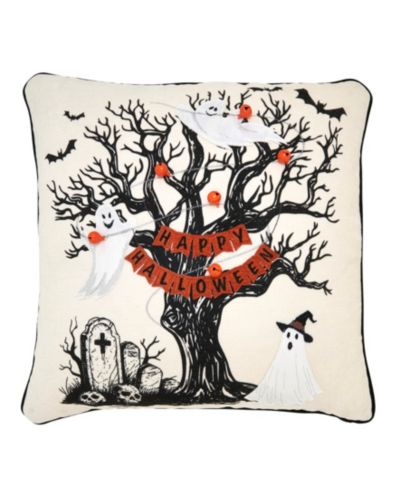 Декоративная подушка Saro Lifestyle Happy Halloween Tree Down Filled, 18" x 18"